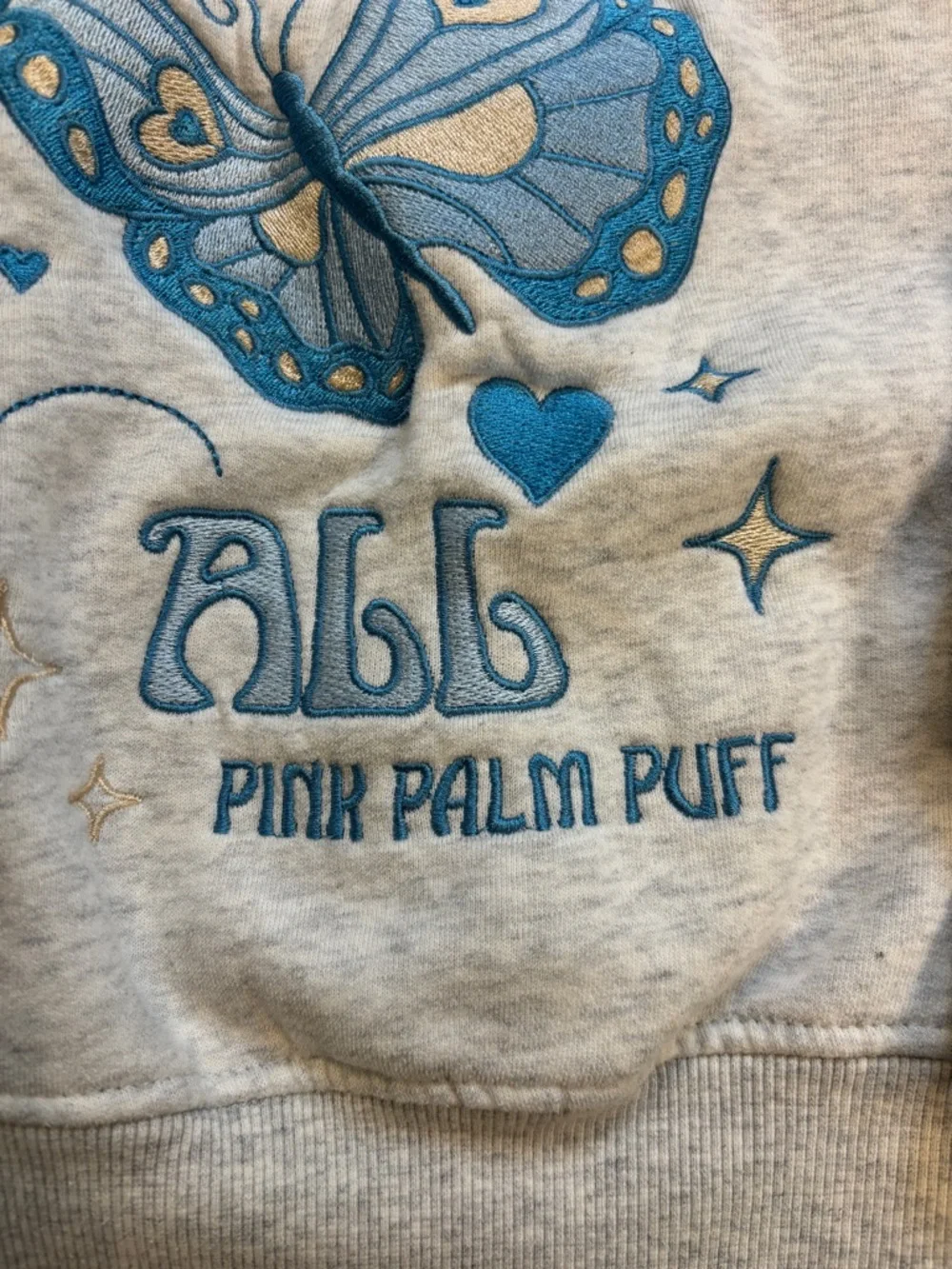 Pink Palm Puff “To Live for the Hope of It All” hoodie - gray/blue - size XXS - Picture 4 of 5